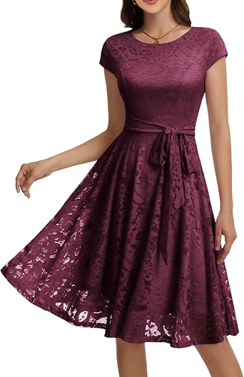 MUADRESS Womens Lace Cocktail Wedding Party Dress