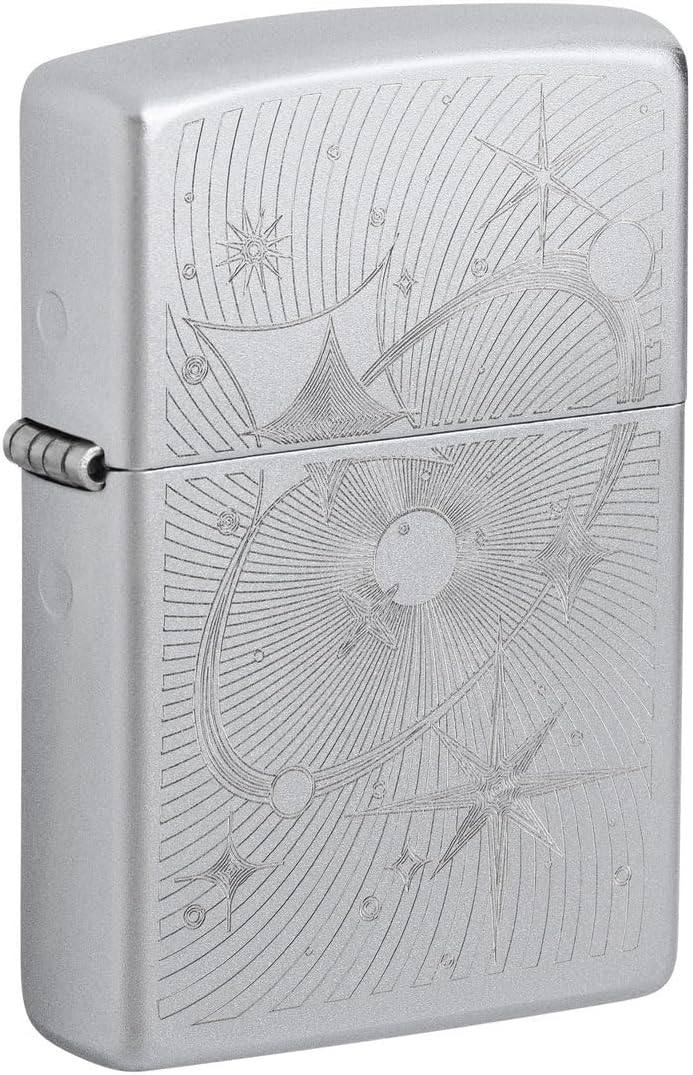 Zippo Lighter - Custom Engraved with Your Message - Atomic Cosmos Design 46724