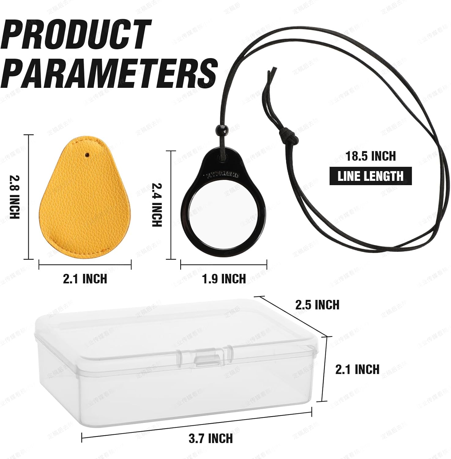 3X Magnifying Glass Portable Pocket Size with Leather Strap - Fashionable Magnifier for Reading Labels, Newspapers & Tickets (Gift Ready with Luxury Pouch) (3, Black -Clear-Green)