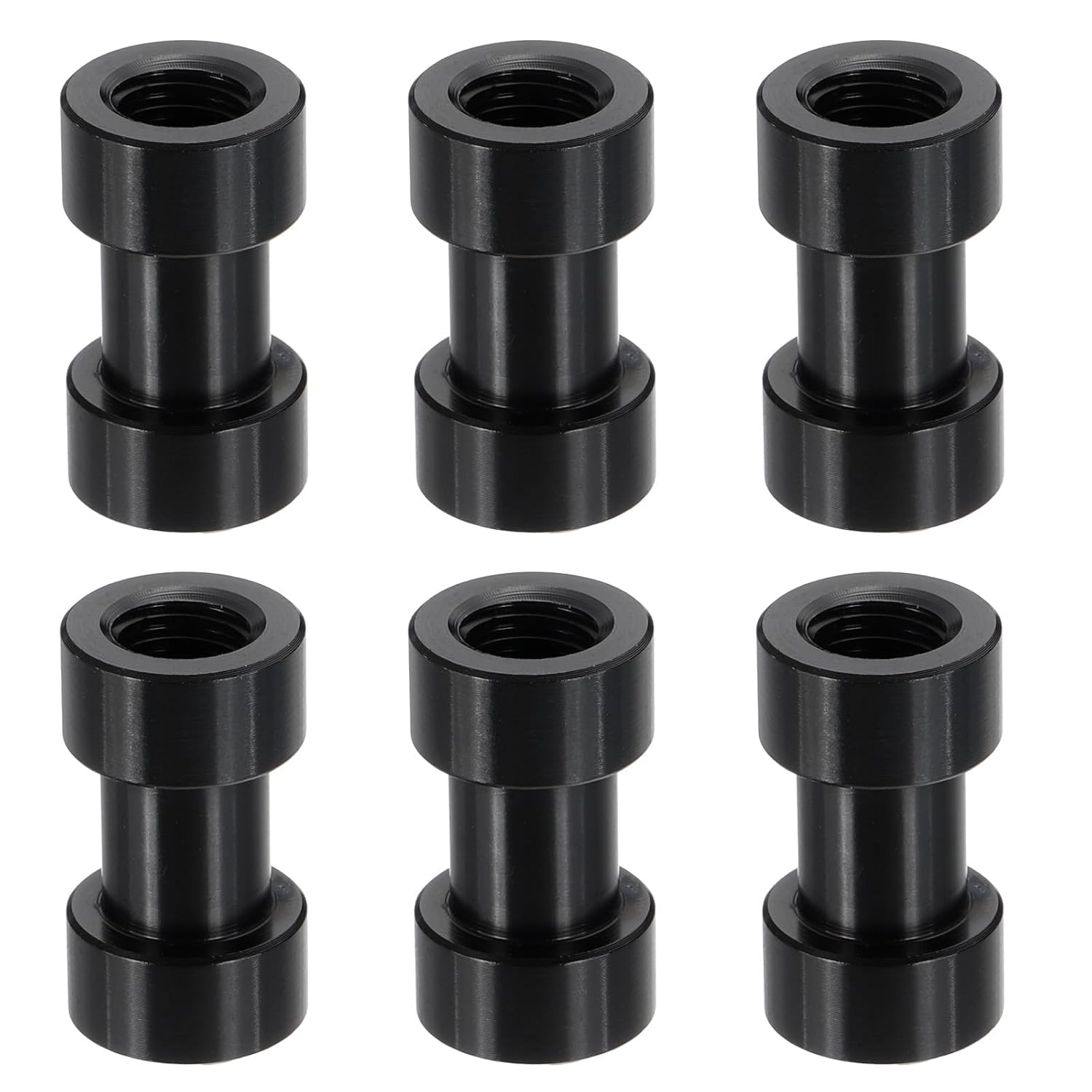 PATIKIL Camera Spigot Screws Converter 1/4" to 3/8" Female to Female, 6 Pack Tripod Screws Adapter Spigot Stud for Light Stand Hot Shoe Cold Shoe Adapter Ball Head Flash, Black