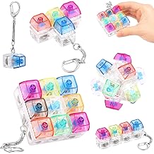 Mechanical Keyboard Fidget Toy Set, Clicky Keyboard Keychain Toy for Adults, Funny Decompression Cube Button Sensory Desk Toys, Funny Stress Relief Gifts for Office, Programmers, Techies Colorful