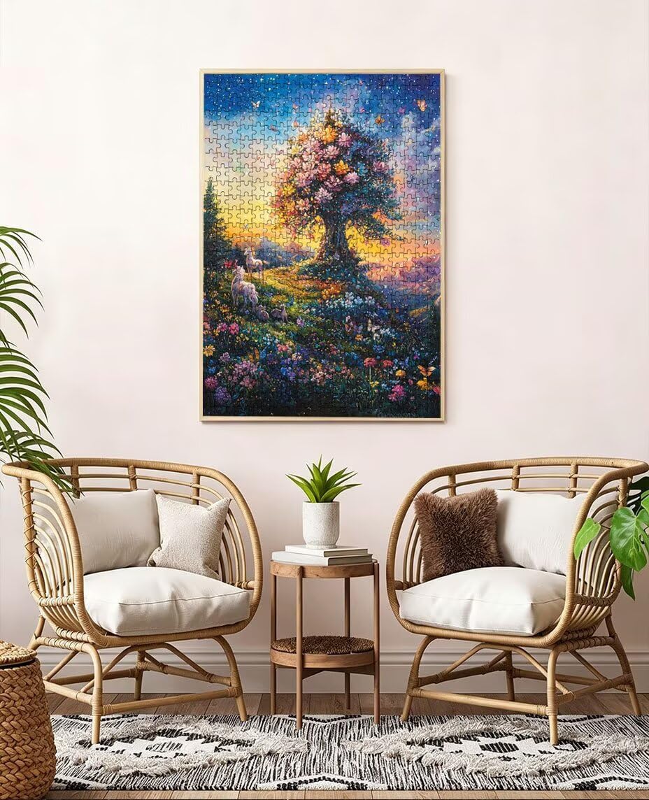 Puzzle 2000 Teile Erwachsene, Einhorn Blumen Jigsaw Puzzle 2000 Teile, Impossible Klassische Puzzles, Komplex Herausfordernd Puzzles, Familie Aktivität Spiele, Wanddekoration Geschenke BXHZW2-239