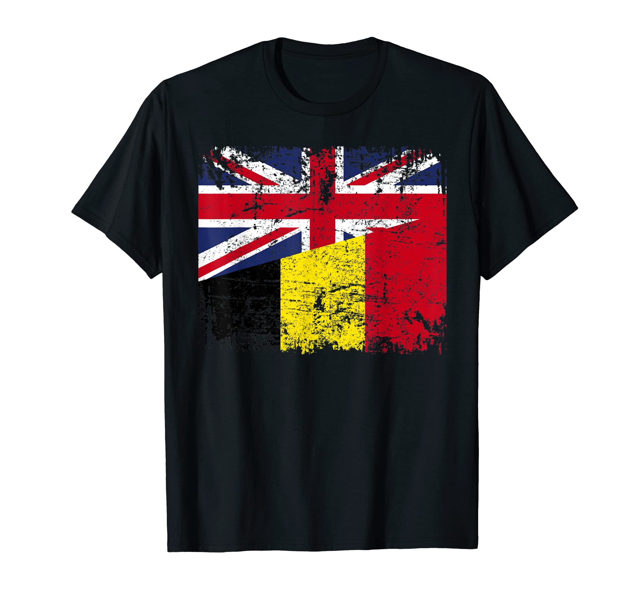 Belgium Family StoreBELGIUM Half BRITAIN UK Friendship Flag BELGIAN T-Shirt