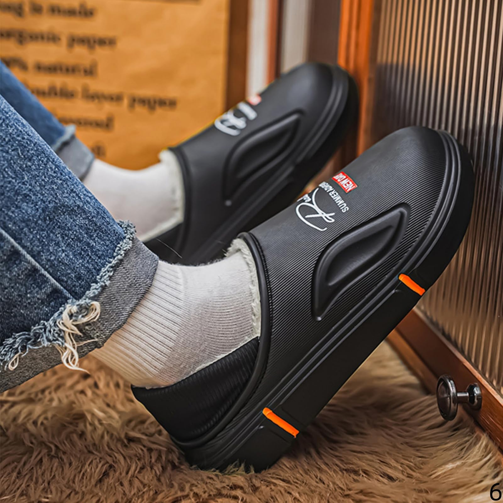 Pantofole Donna Invernali Da Uomo In Caldo Cotone Per Interni Con Tacco Spessorato E Punta Chiusa Extra Large
