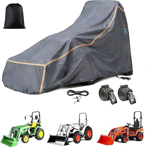 Tractor Cover for Kubota, John Deere, New Holland - 600D Oxford Fabric for Dustproof Tear Resistant UV Protection - Heavy Duty Waterproof Tractor Cover with Storage Bag. (149"L x 76"W x 86"H)