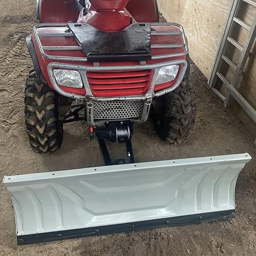 Miniatura 8 de KUAFU - Juego universal de cuchillas para barrer la nieve (48 pulgadas, acero ajustable, kit universal completo, compatible con todo-terrenos Honda,