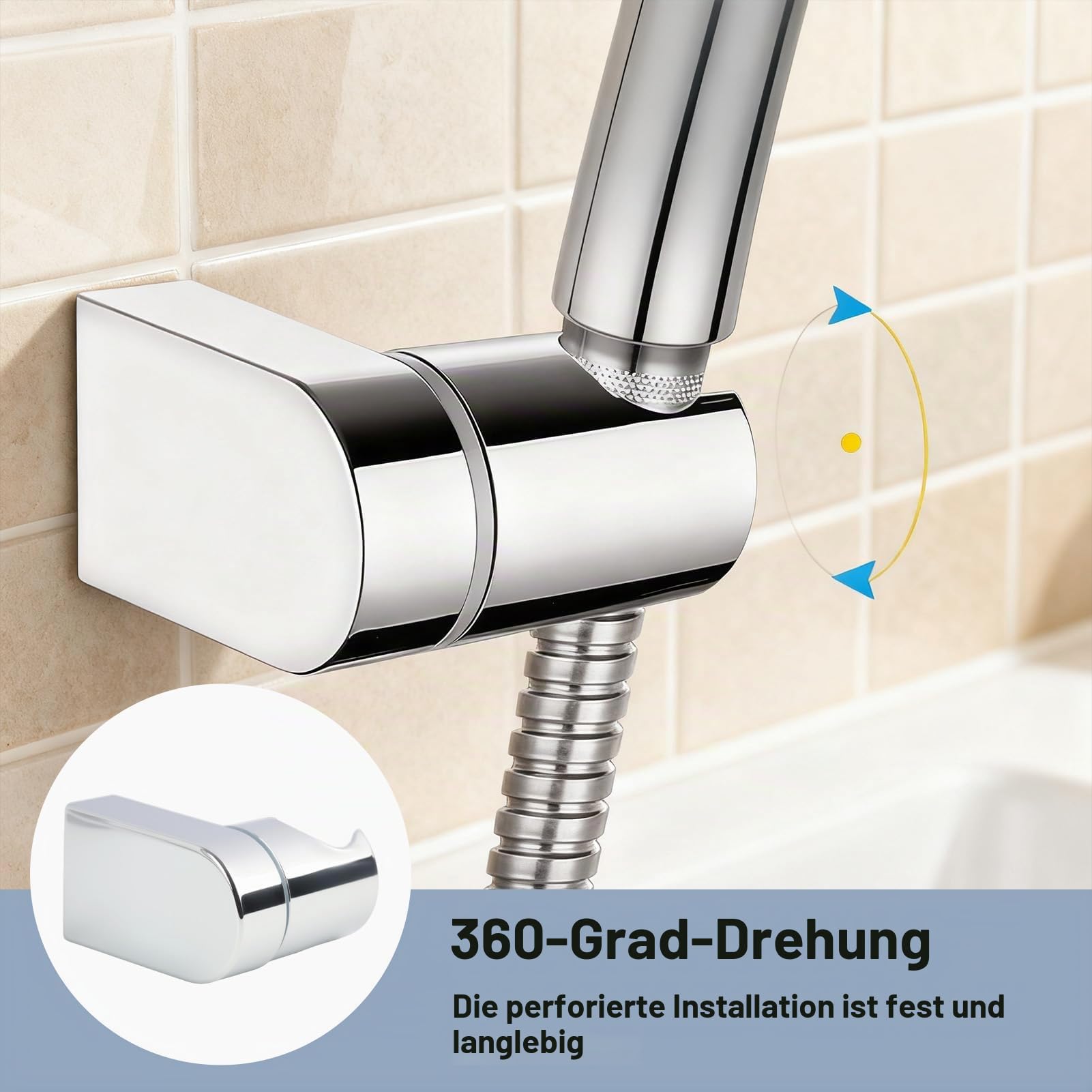 Duschkopfhalterung Brauseanschlussbogen Mit Halter Wand Brausehalte Kompatibel Mit Den Meisten Duschkopf Brauseschlauch