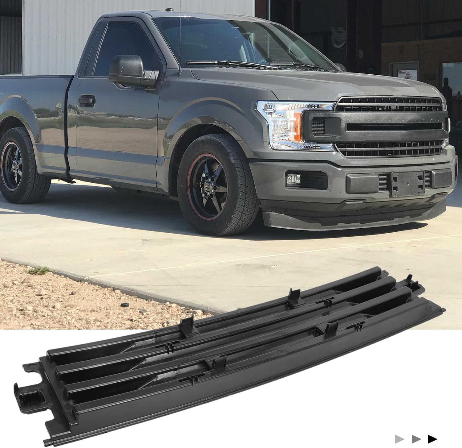 Front Bumper Trim Compatible for F150 2018 2019 2020 3.5L 5.0L Lower Grille Bumper Molding Trim Panel Black Replace#JL3Z-17B968-AB / JL3Z17B968AB