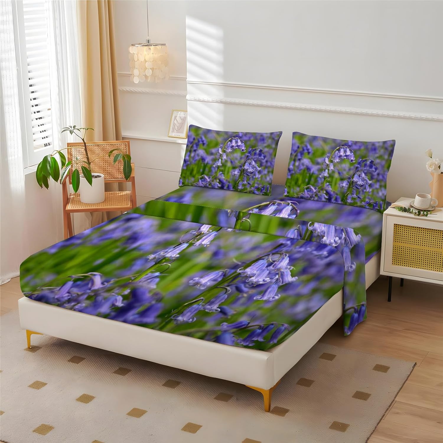 Tumbleweed Sheets California King Sheet Sets Purple Bed Sheets, Soft Wrinkle Free