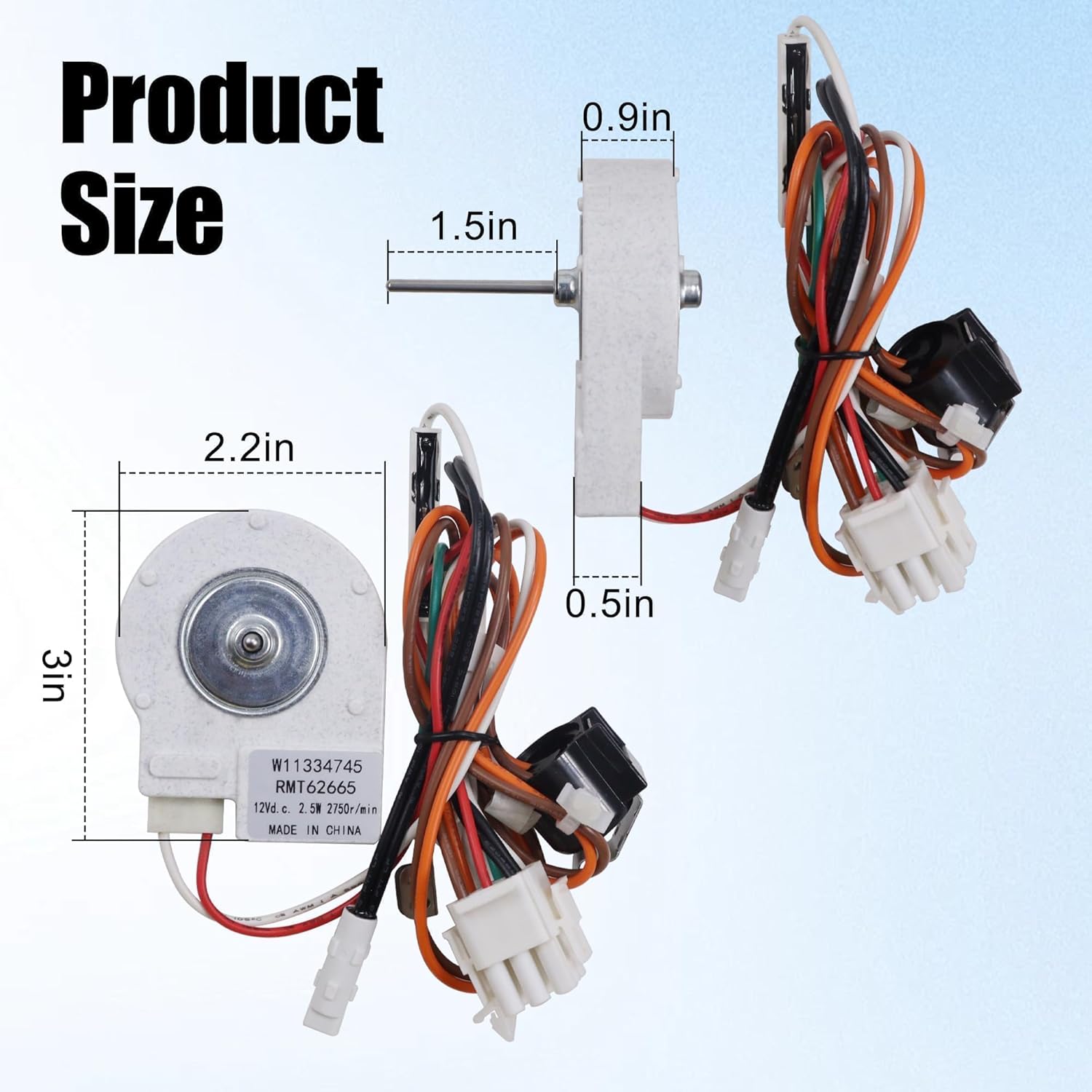 Refrigerator Evaporator Fan Motor Compatible with Whirlpool Maytag Amana IKEA JennAir KitchenAid Fridge Fan Motor Replaces W11334745 W10276647 W10252866 W10252870 W11050039 AP6892458 4961178