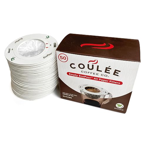 EcoPour Empty Coffee Filters, Compostable All Paper Single-Serve Pour Over