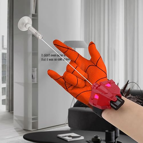 Miniatura 3 de Web Launcher - Tiradores de cuerda, tiradores de telaraña, luz de inducción magnética, lanzador de cuerda, puede agarrar objetos pequeños, guantes