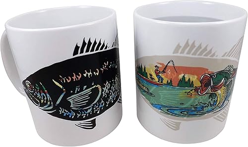 Taza de café que cambia el color mágico de la pesca de