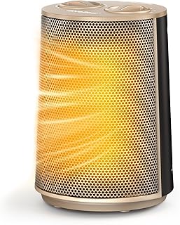 GiveBest Portable Space Heater – 1500W Quiet & Energy Efficient Overheat & Tip-Over Protection, Fast Heating PTC Technology, Ideal for Bedroom, Office & Desk Use, Gold