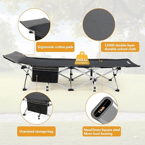 Miniatura 4 de Cuna plegable para acampar al aire libre para cama y cuna de viaje de calidad ligera portátil resistente para adultos y niños cuna de viaje de doble