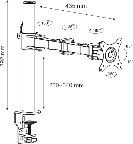 NF11 - Support bureautique avec réglage pour écrans LCD LED 10”-30” (25cm-76cm) - 3