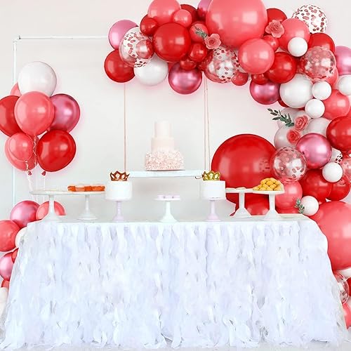 Miniatura 5 de Kit de arco de guirnalda de globos rojos 5, 10, 18 pulgadas, globos de diferentes tamaños, juego de decoración perfecto para cumpleaños, bodas y