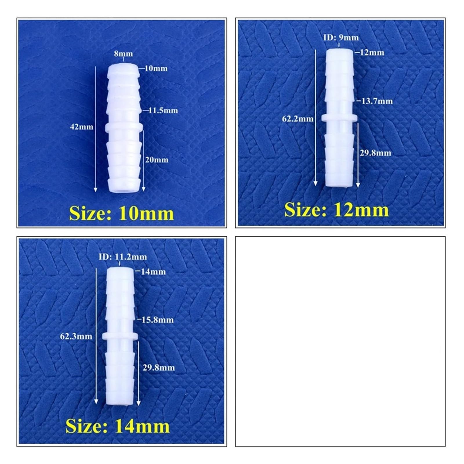 5~200 piezas de 4~14mm de plástico de igual diámetro conector directo acuario pecera bomba de aire manguera accesorios de tubería de agua(6-6mm PE,200 Pieces)