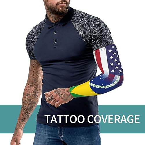 Miniatura 8 de Protector de manga larga con bandera estadounidense y bandera brasileña, protección solar, unisex, para deportes al aire libre, Blanco