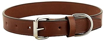 Skora Export Quality Genuine Leather Dog Collar 1 inch Medium