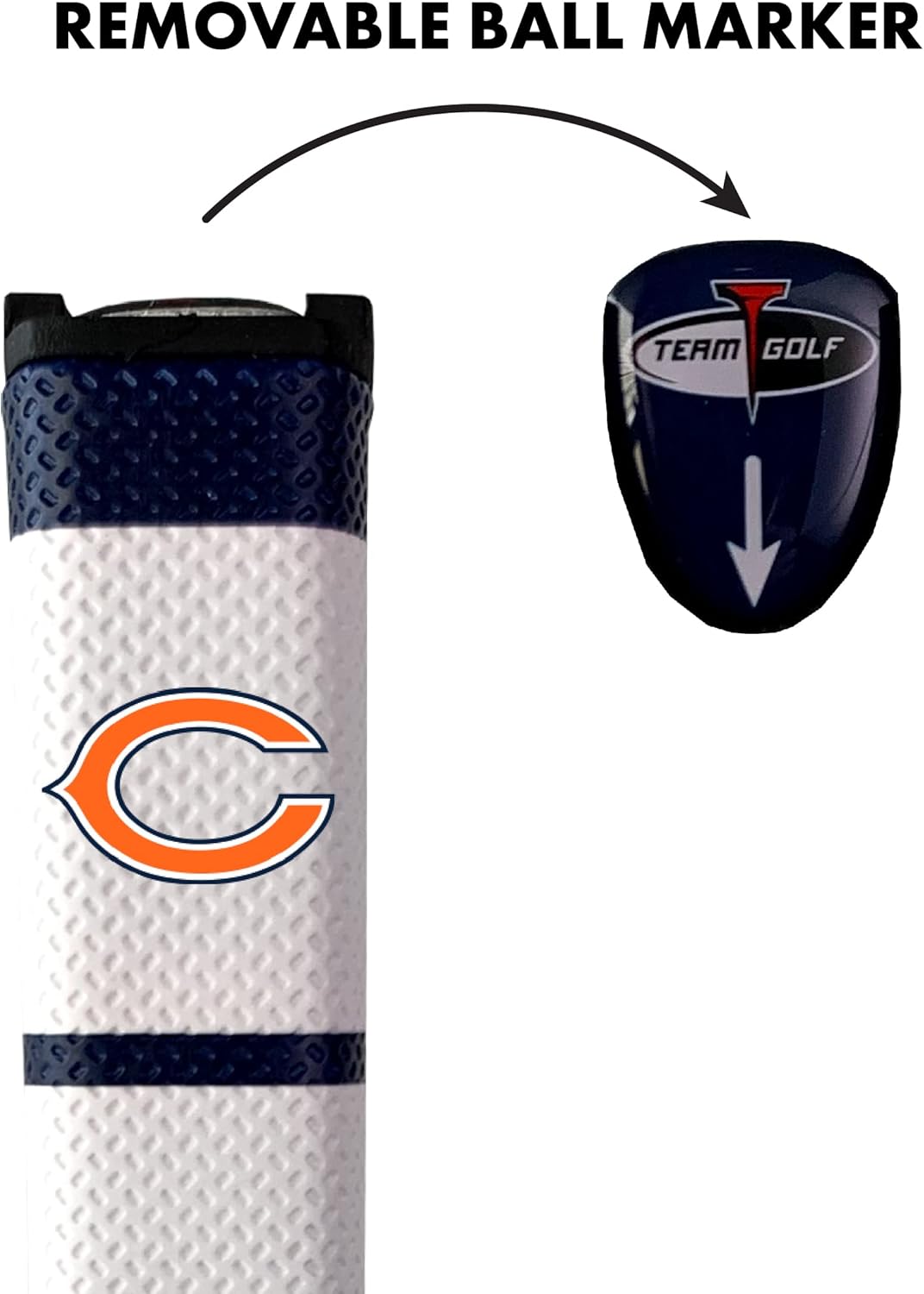Team Golf NFL Team Golf NFL Golf Putter Grip (Multi Colored) with Removable Ball Marker, Durable Wide Grip & Easy to Control