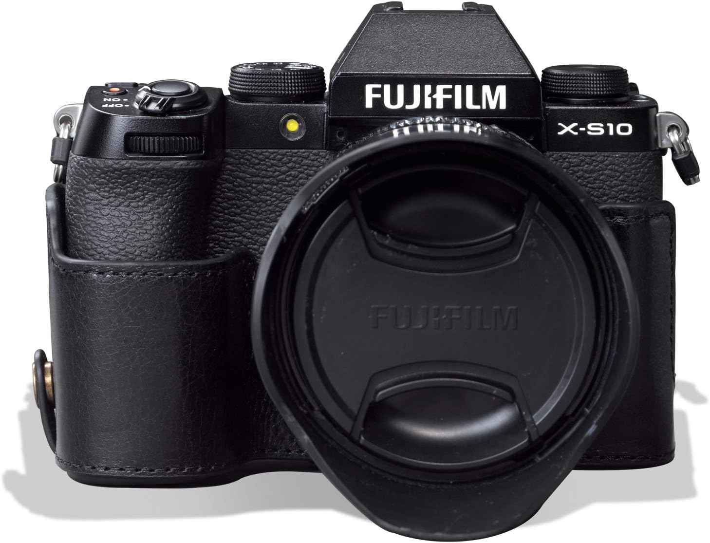 MegaGear MG1959 Ever Ready Genuine Leather Camera Case Compatible with Fujifilm X-S10 - Black