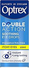 Optrex Itchy Eyes, Double Action Soothing Eye Drops, 10ml, Soothes & Protects, Cools and Relieves, Gets to Work Instantly, On the Go Relief