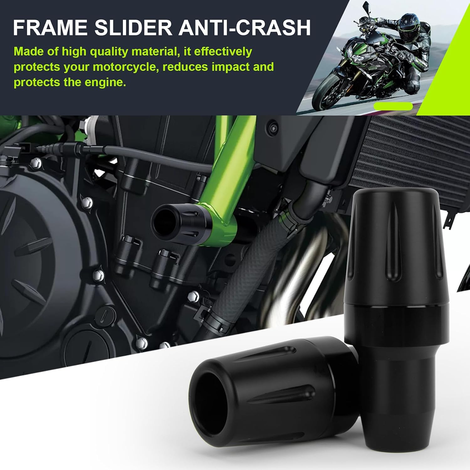 PSLER for MT07 Frame Slider - Motorcycle Falling Protection No Cut Sliders Anti Crash Pad Protector Accessories for FZ07 FZ-07 2014-2017,for MT07 MT-07 2014-2025,for XSR700 XSR700 2014-2025