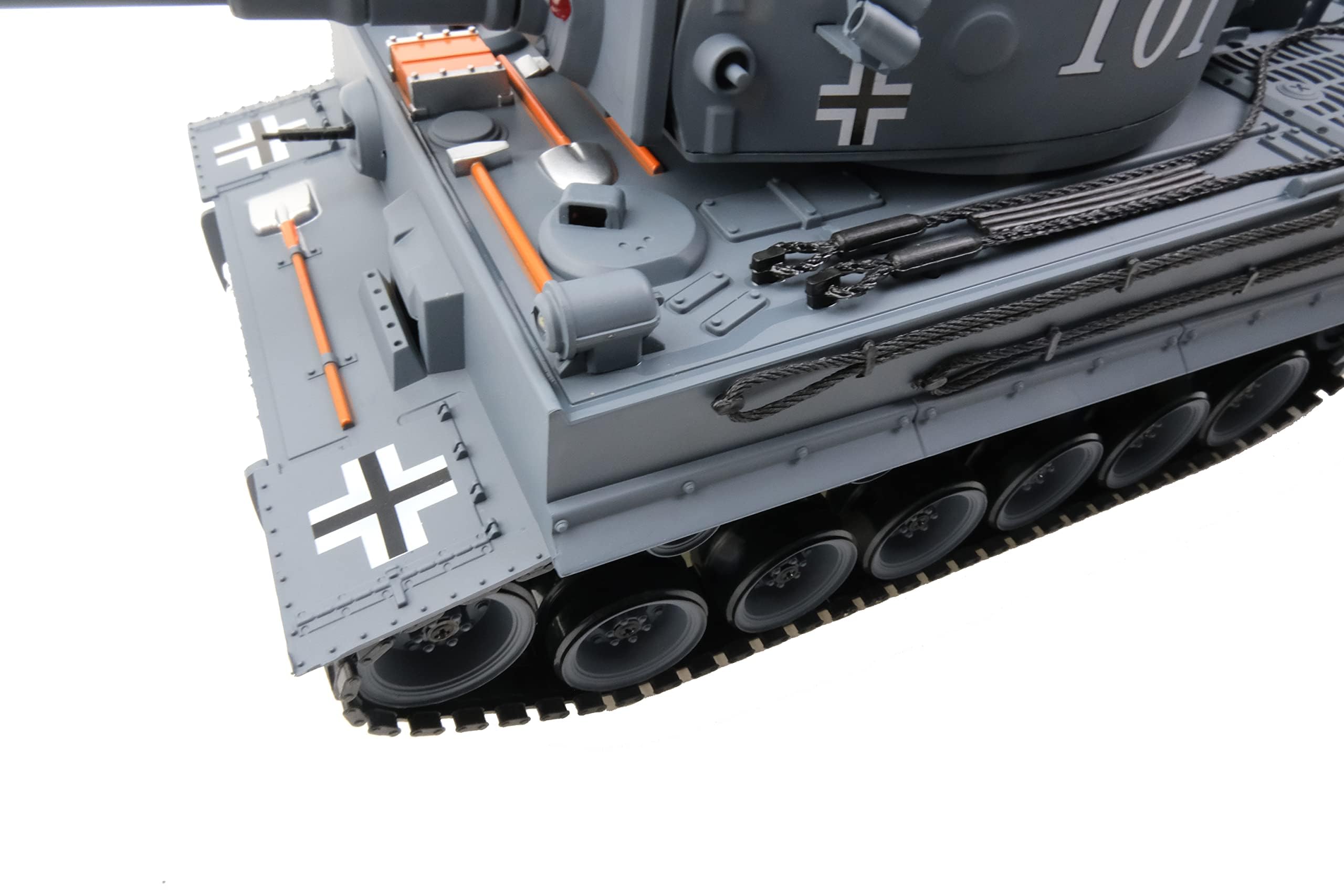 efaso 1:18 zdalnie sterowany czołg RC, niemiecki Tiger I, wojskowy czołg z dymem, dźwiękiem i światłem, Tiger 1 w szczegółowej replice z bogatym wyposażeniem