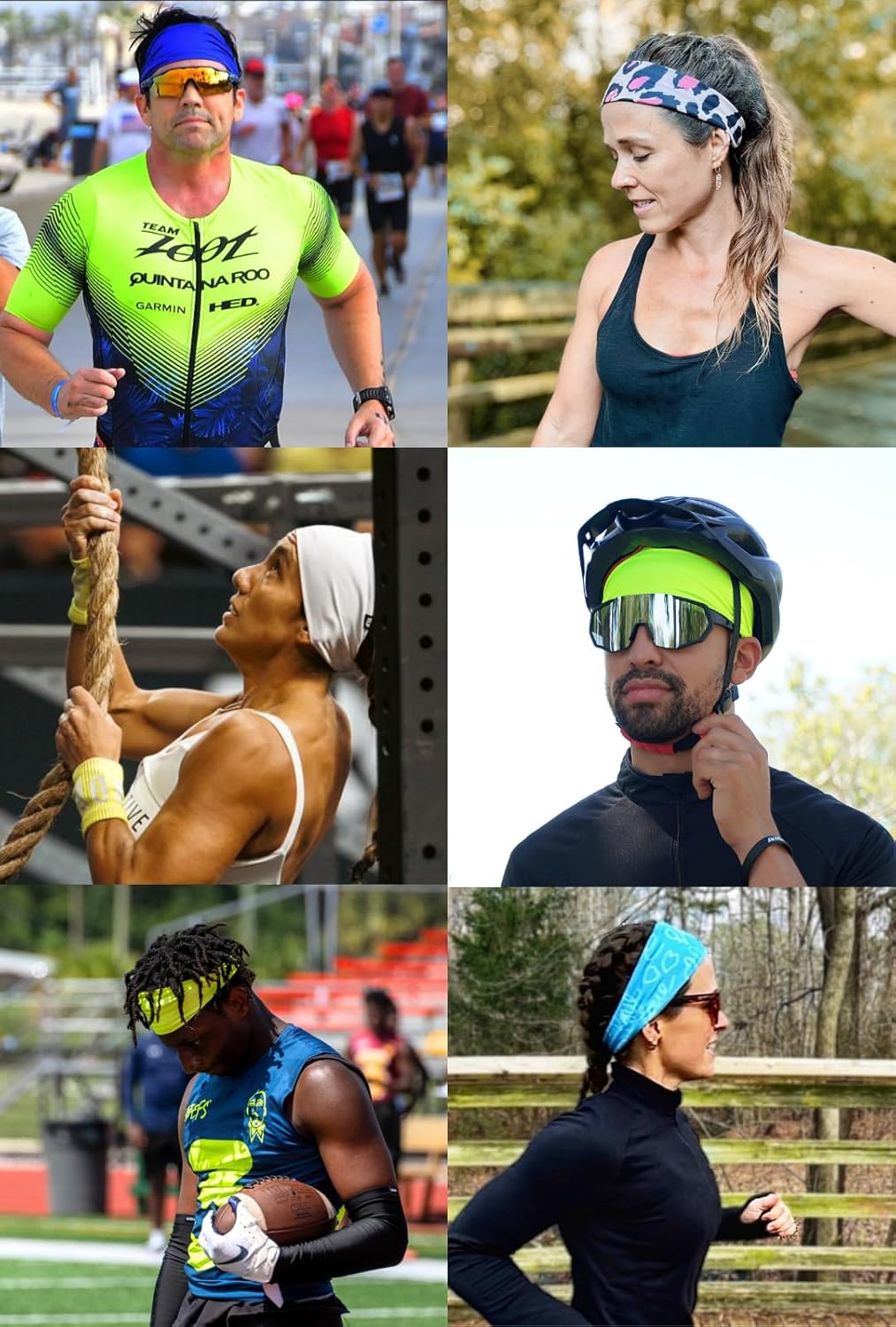 Solid Headband for Men and Women - Sports Sweatband - Workout, Football, Running, Yoga - Lightweight & Quick Dry