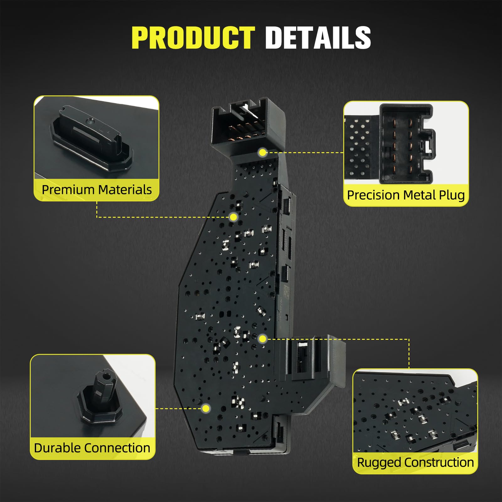 Interruptor de asiento eléctrico 23247095 compatible con Chevy Silverado Suburban Tahoe Corvette GMC Sierra Yukon XL 2014-2016, Cadillac 2013-2020, interruptor de ajuste del asiento izquierdo