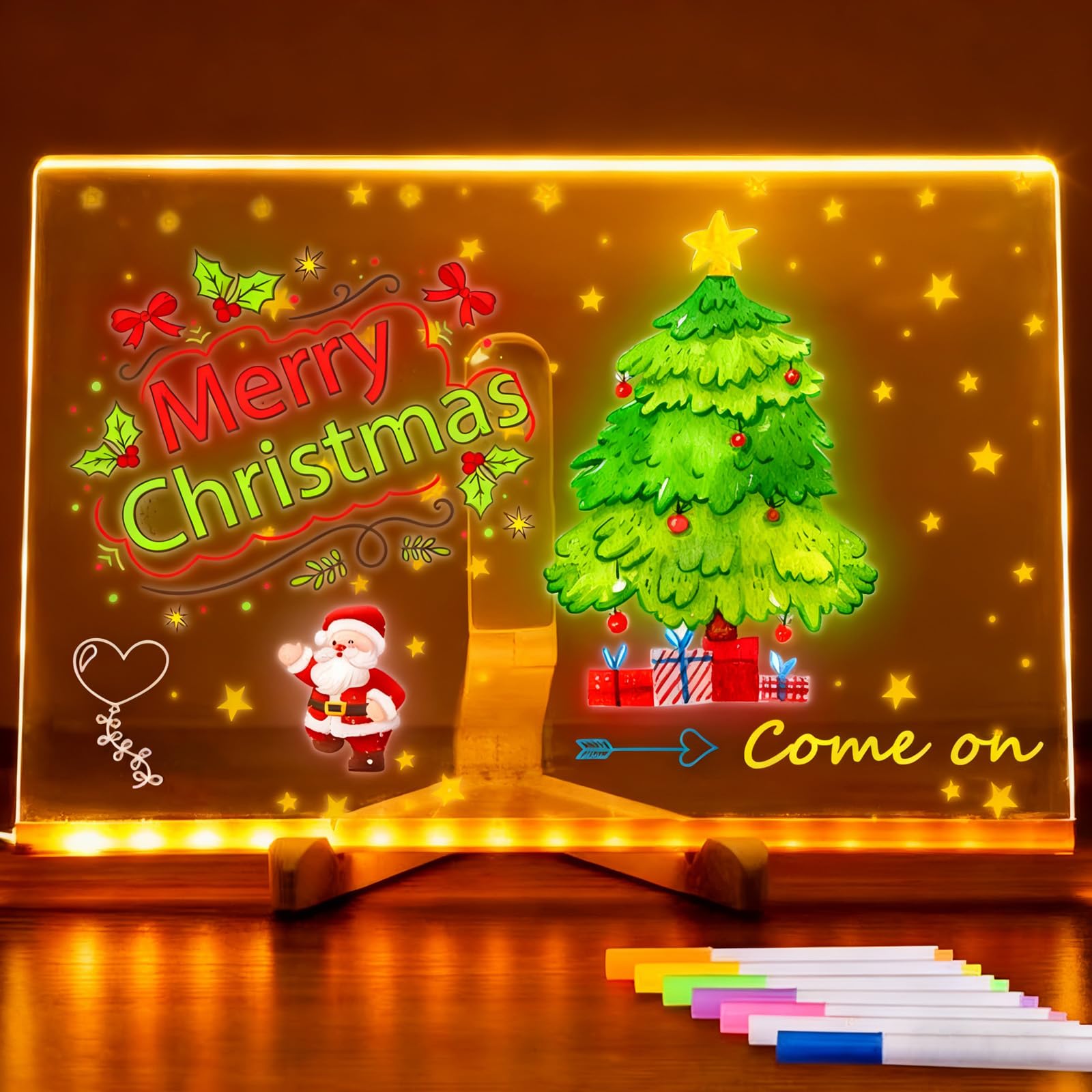 LED Note Board with Colors, Acrylic Dry Erase Board with Light, LED Acrylic Message Board - Image 3