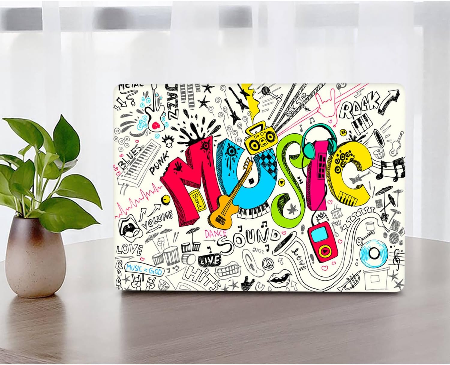 MacBook Pro 14 Inch Case Compatible with 2023 2021 Release M2 A2779 A2442 M1 Pro/Max, Hard Plastic Laptop Protective Shell and Keyboard Cover, Music Theme