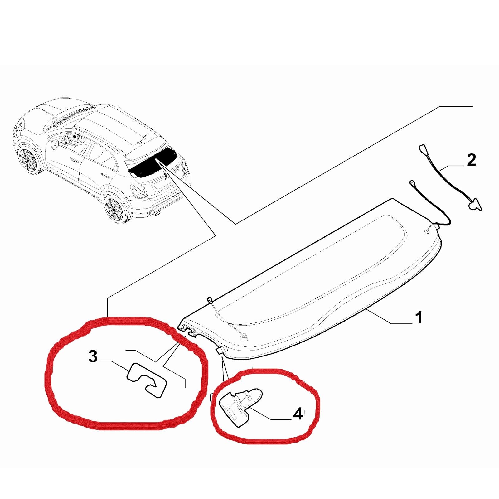 Kit Ganci + Gommini Supporto Mensola Cappelliera Baule per 500X – Coppia Rinforzata – Compatibile, Non Originale
