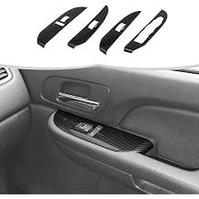 Linskip Door Controls Panel Trim Compatible with 2007 2008 2009 Chevy Avalanche Suburban Tahoe Silverado & GMC Yukon Sierra, Interior Accessories Carbon Fiber Black