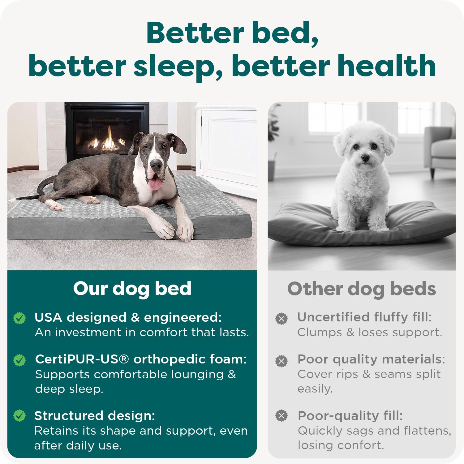 Furhaven XXL Orthopedic Dog Bed Ultra Plush Faux Fur & Suede Mattress w/Removable Washable Cover - Gray, Jumbo Plus (XX-Large)