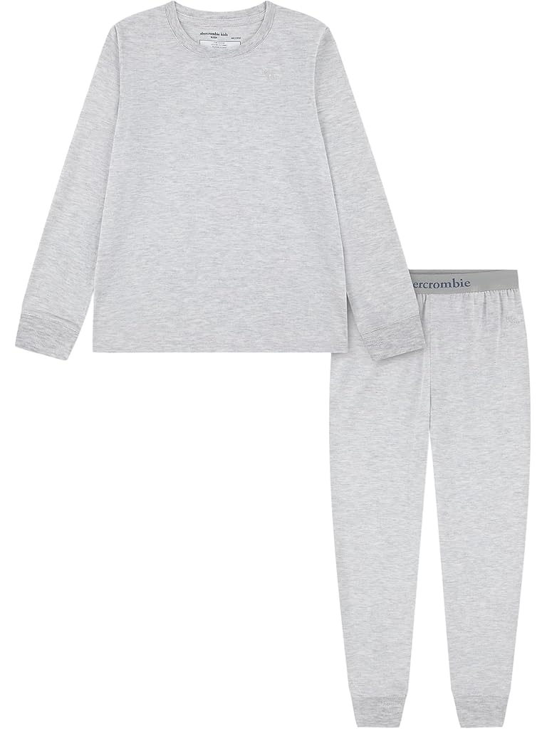 White Abercrombie & Fitch Core Long Sleeve Joggers Sleep Set (Big Kid)