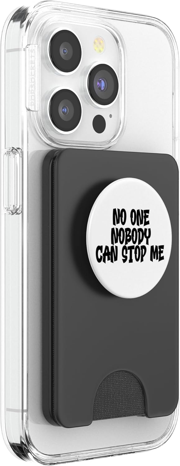 No One Nobody Can Stop Me (Black) Binnie Bias Karma Design PopSockets PopWallet for MagSafe