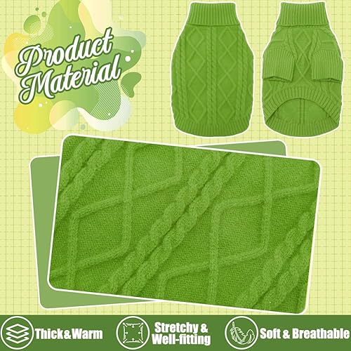 Miniatura 2 de EMUST Ropa para perros pequeños, suéter de otoño e invierno con mangas largas, suéter sólido y cálido para mascotas, suéter de cuello alto XL,