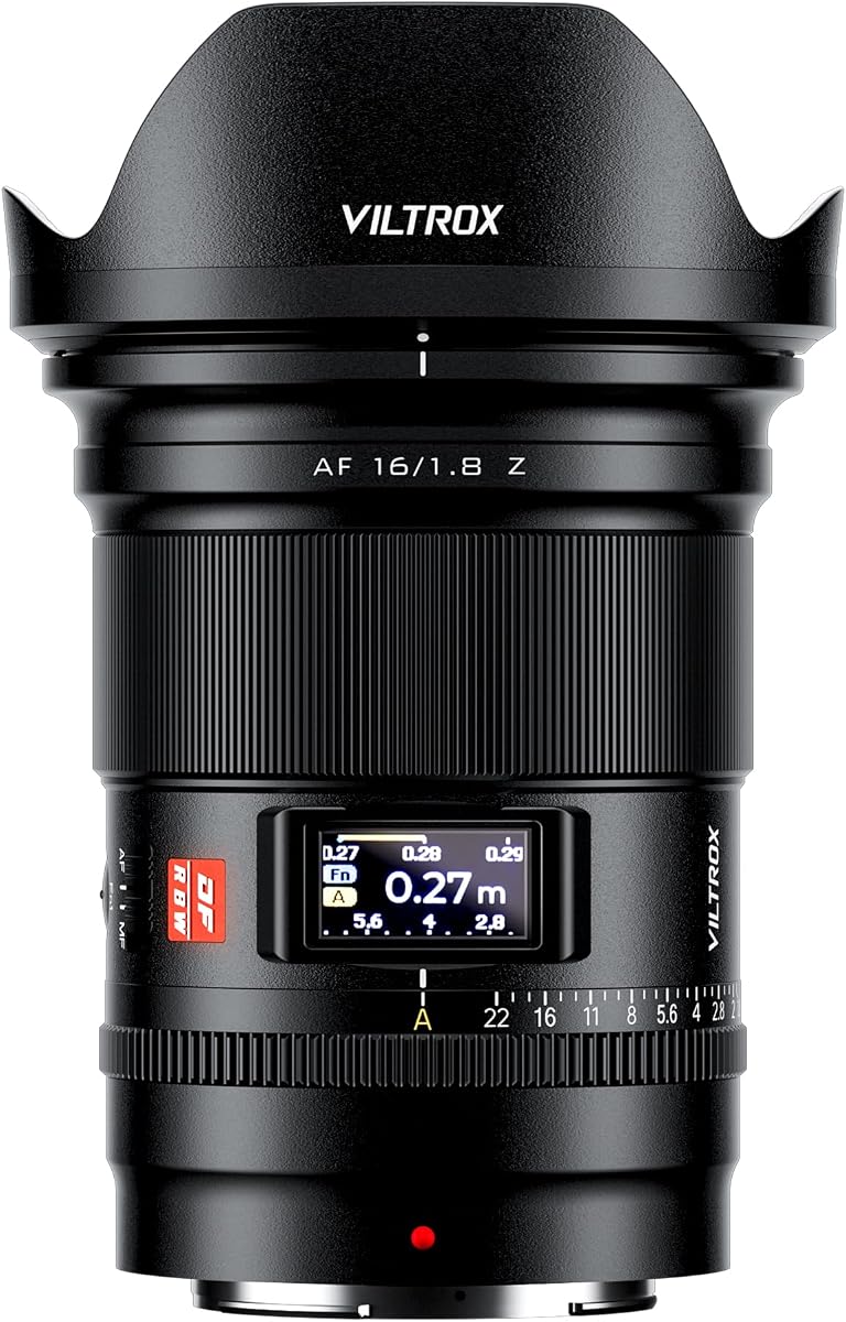 Lente AF 16 mm F1.8 Z de fotograma completo para Nikon Z-Mount, AF 16 mm F/1.8 Z con pantalla LCD incorporada Lente gran angular para Nikon Z Mount Z7 Z7ii Z8 Z8ii Z9 Zf Z30 Z50 Zfc