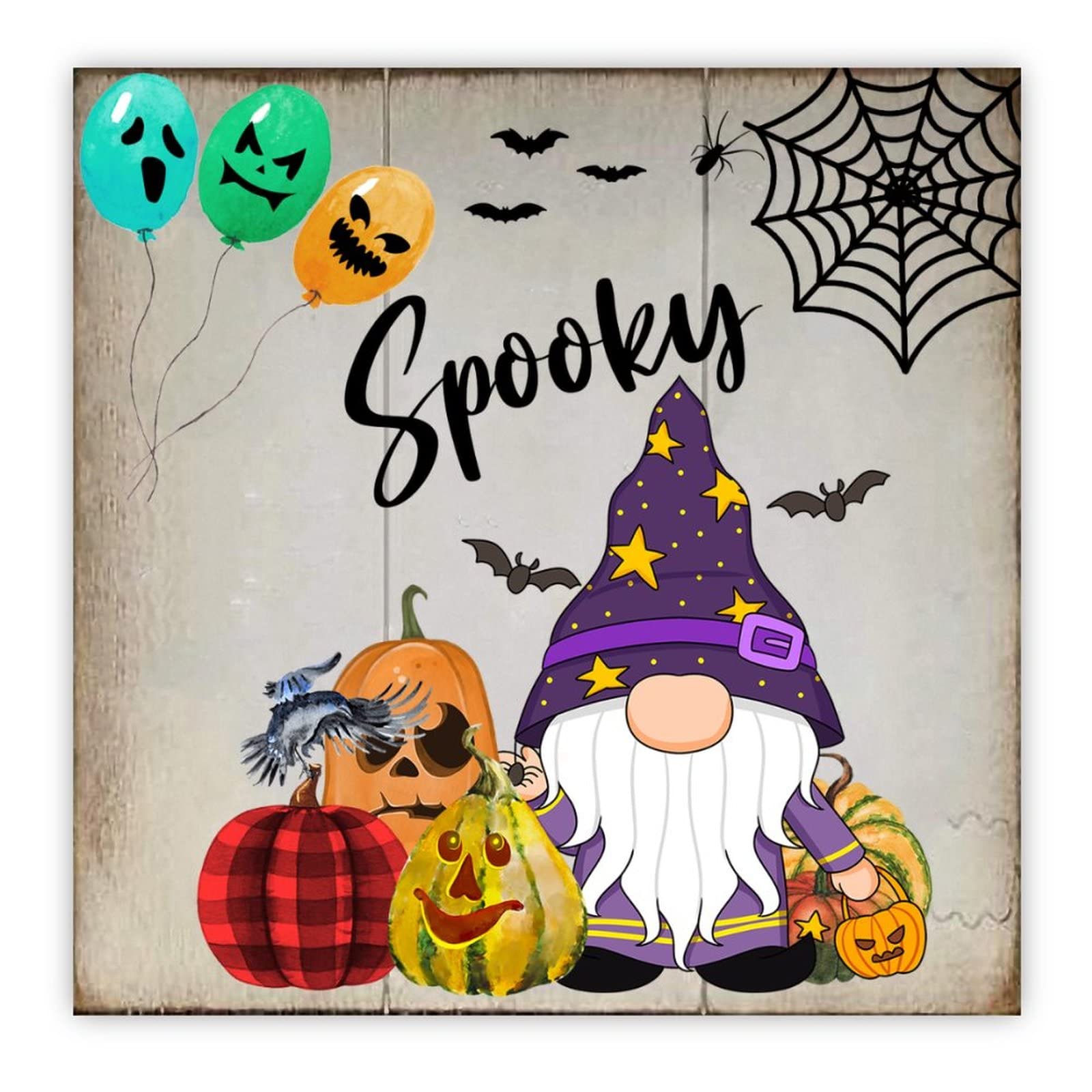 Plaque en bois maison hantée Halloween 40cm déco murale suspendre wc