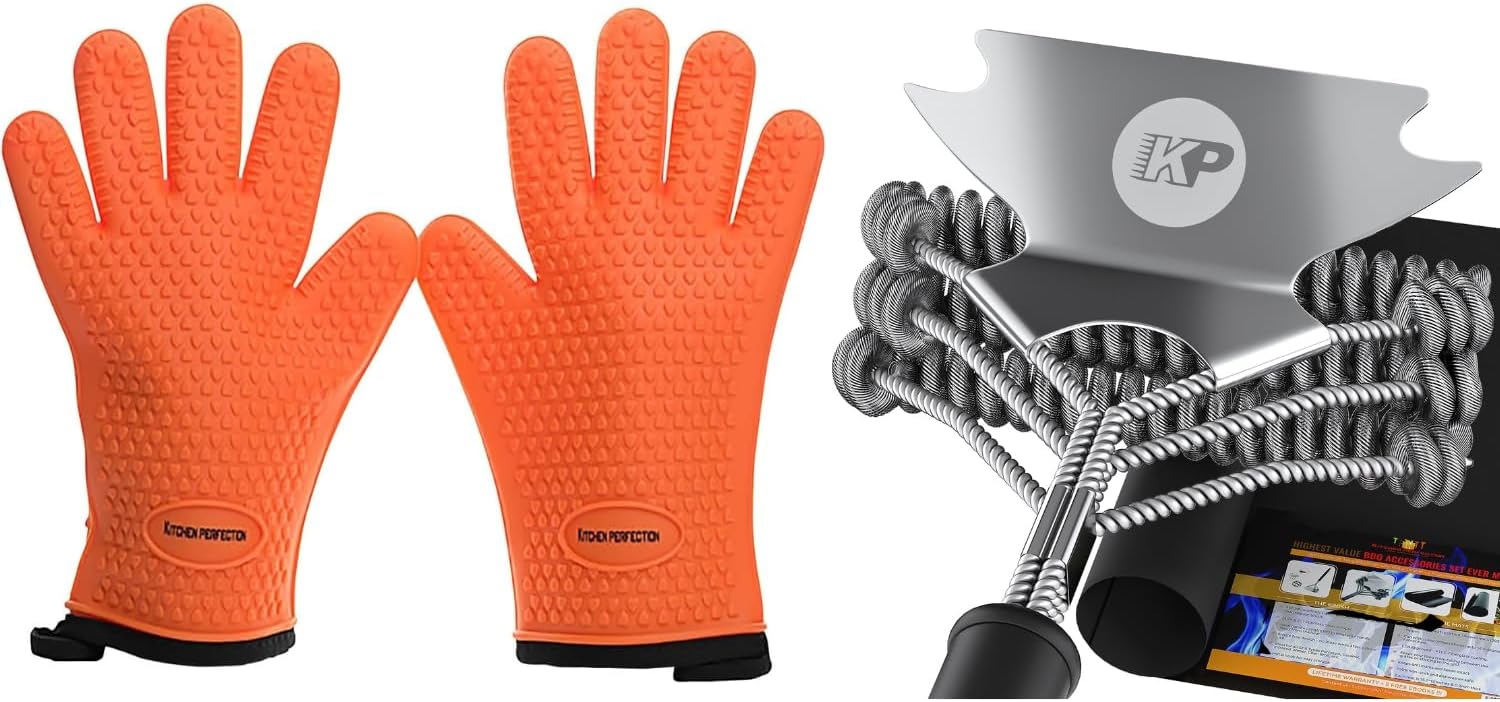 KITCHEN PERFECTION Silicone Smoker Oven Gloves Extreme