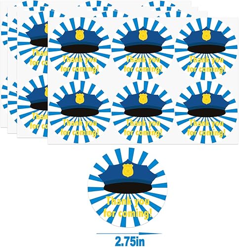 Miniatura 5 de Bolsas de golosinas de policía, 24 bolsas de dulces con calcomanías, bolsas de regalo de policía, suministros para fiestas de cumpleaños con