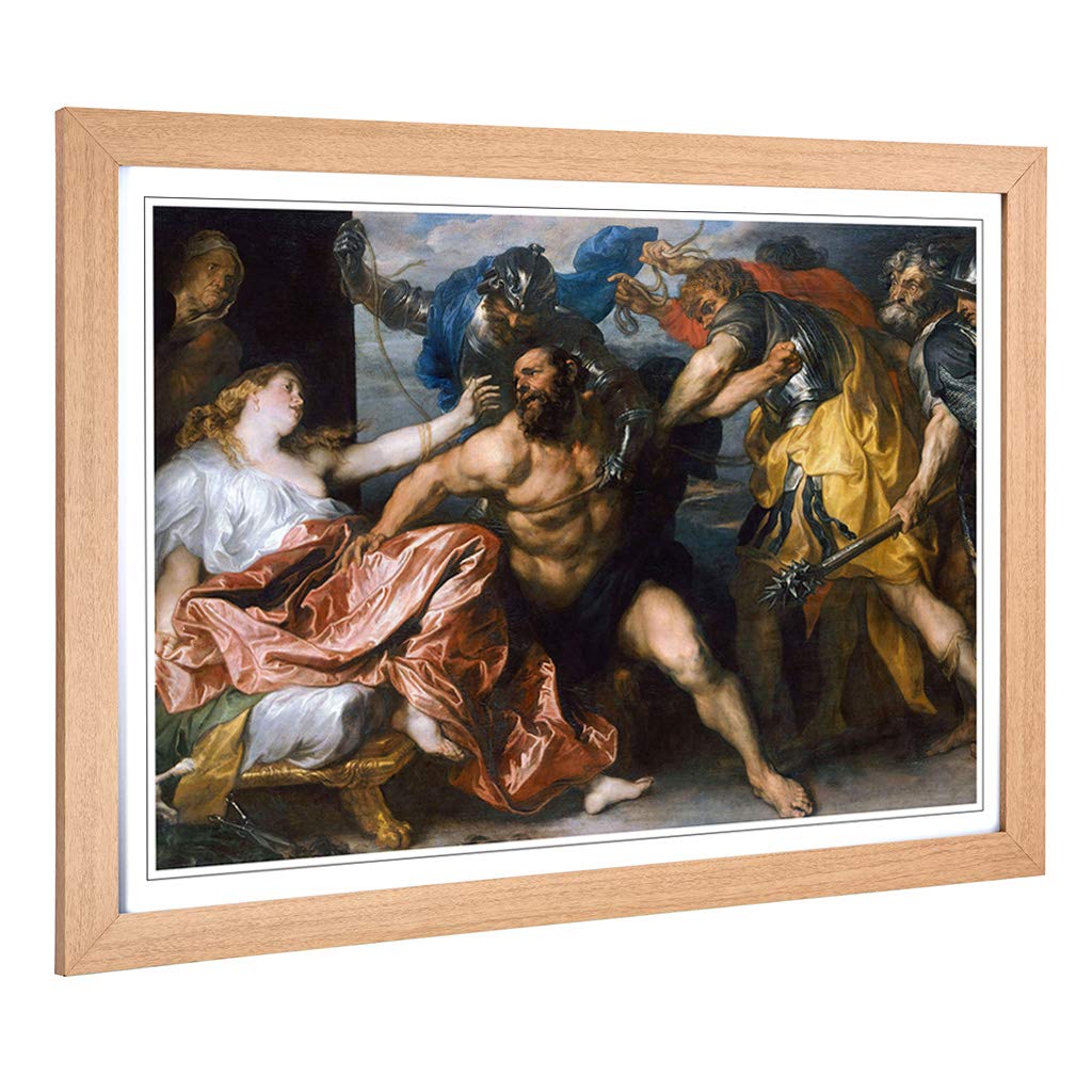 Big Box Art Framed Print of Anthony Van Dyck The Taking of Samson Design | Wall Art Picture | Home Decor for Kitchen, Living Room, Bedroom, Hallway, Oak, A2 / 24.5x18 Inch / 62x45cm