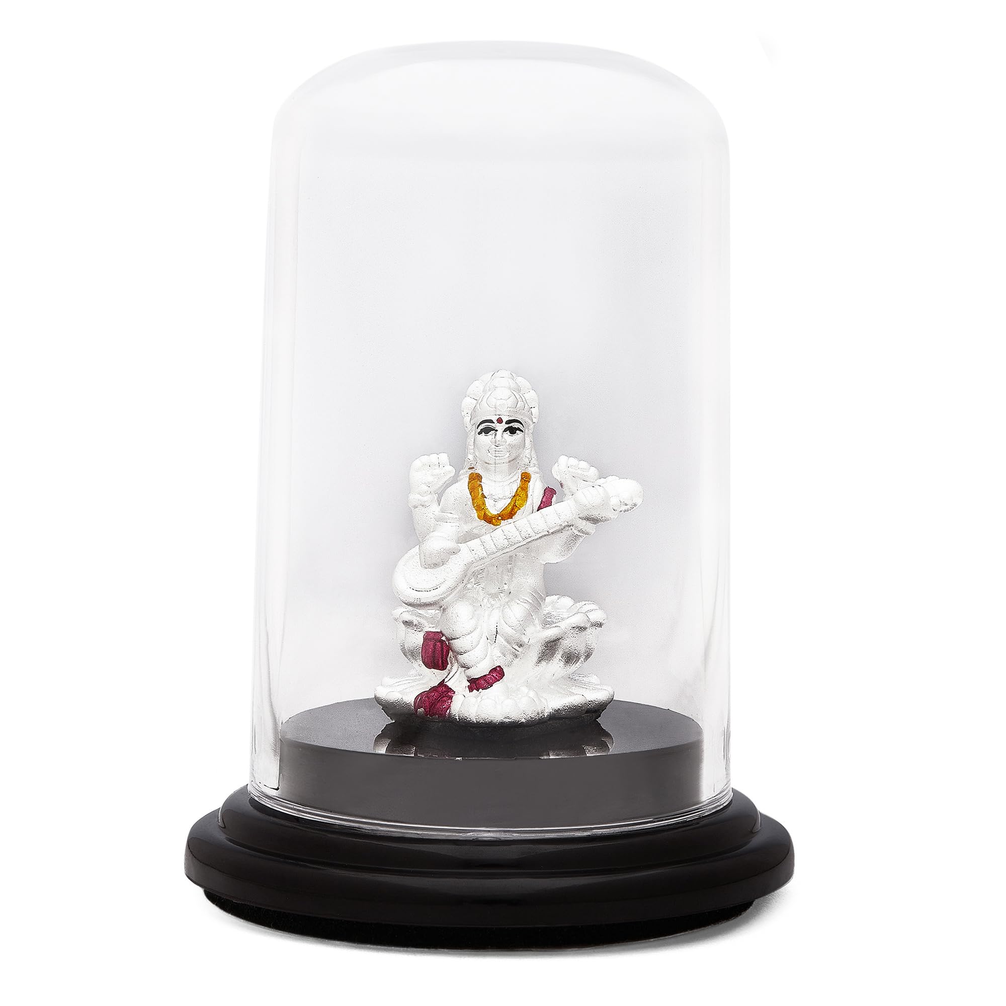 ZAVYA 999 Pure Silver Saraswathy Silver Plated Idols | Gift for Men & Women | with Authenticity Certificate & 999 Hallmark