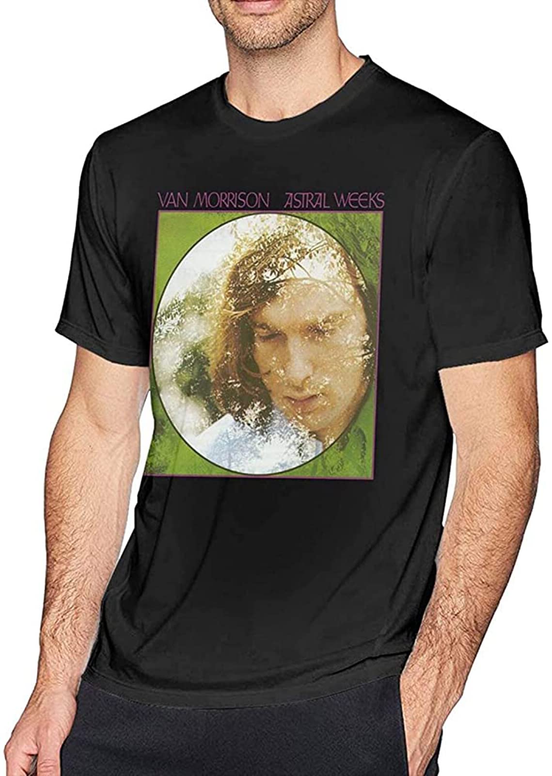 Va-N Mo-Rrison Astral Weeks Mens Classic Breathable T Shirt Casual Round Neck Easy Tee S