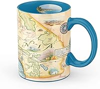 Vista 46 de Xplorer Maps Taza de cerámica con mapa de la isla de San Juan (16 onzas) – Taza de café sin BPA para bebidas calientes y frías – perfecta