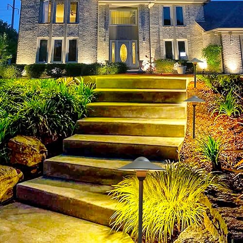 Miniatura 2 de Arrownine Luz de aluminio fundido de bajo voltaje para caminos al aire libre, pasarela, paisaje, luces incluidas, espiga de tierra, conectores de