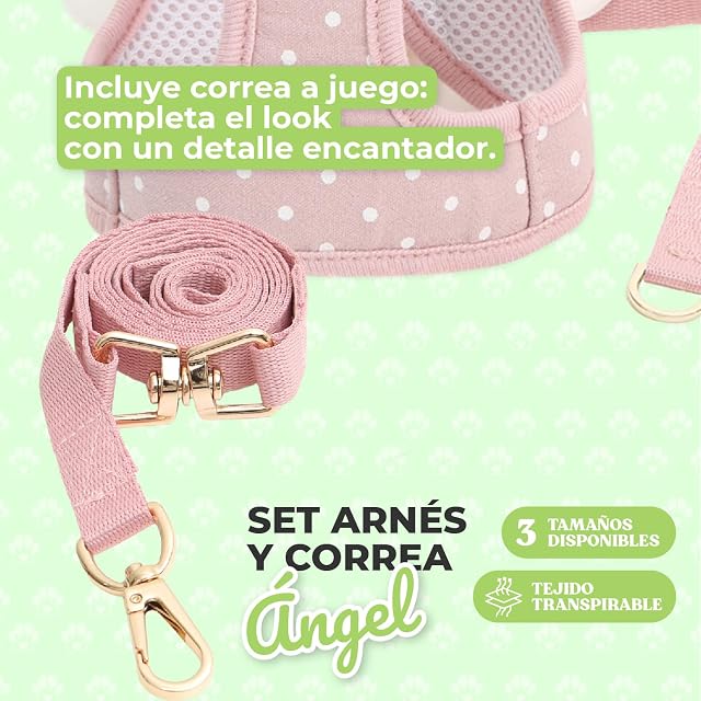 Foto 7 de 7 de Its Dog & Kangachi - Arnés Angel con Correa, Arnés con Dibujitos, Arnes para Perros, Arnes para Vestir…
