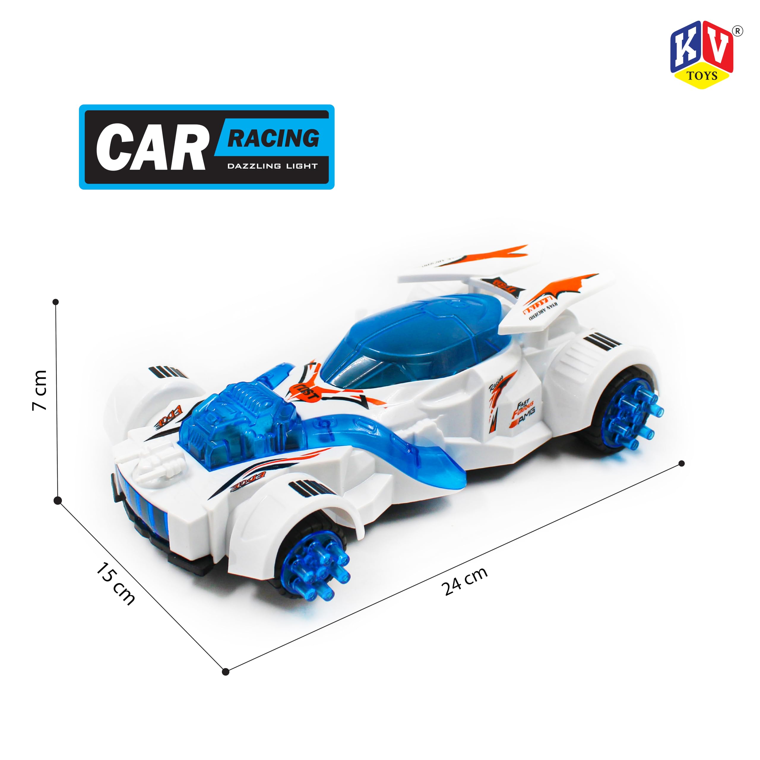 K. V. TOYS High Speed Racing Car | with 5D Lights from All 4 Tyres